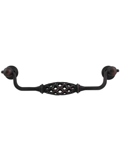Tuscany Cabinet Bail Pull - 6 1/4 inch Center-to-Center in Brushed Oil Rubbed Bronze.
